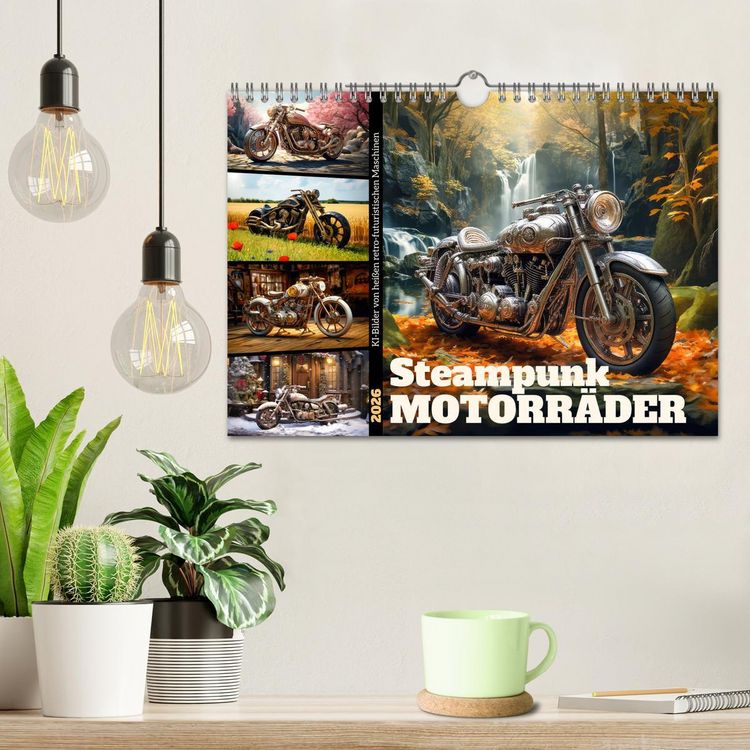 Produktbild: Steampunk Motorr&auml;der (Wandkalender 2026 DIN A4 quer), CALVENDO Monatskalender