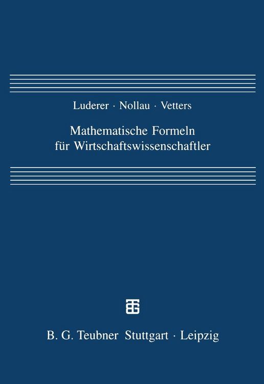 Produktbild: Mathematische Formeln f&uuml;r Wirtschaftswissenschaftler
