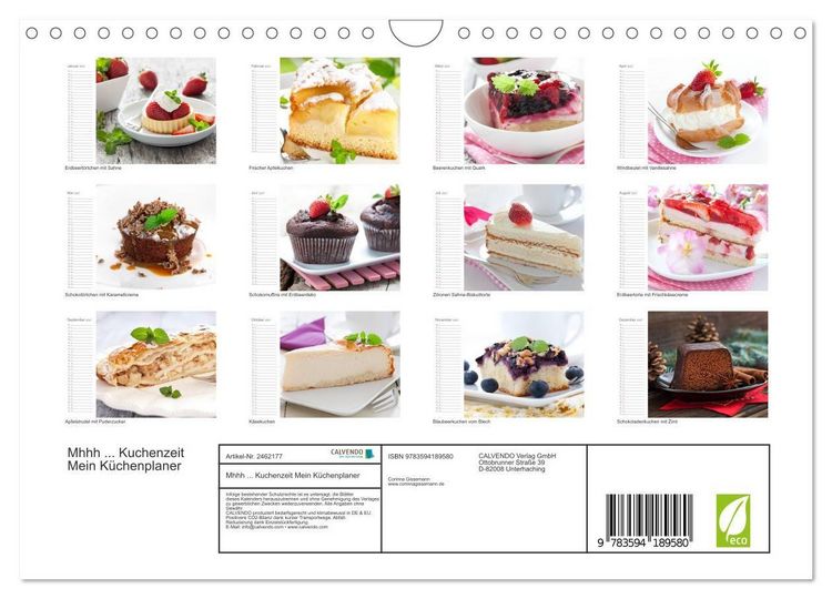 Produktbild: Mhhh... Kuchenzeit Mein K&uuml;chenplaner (Wandkalender 2027 DIN A4 quer), CALVENDO Monatskalender