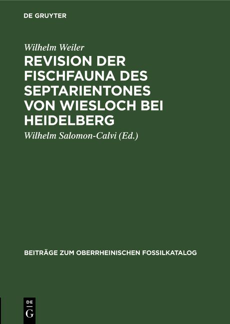 Produktbild: Revision der Fischfauna des Septarientones von Wiesloch bei Heidelberg
