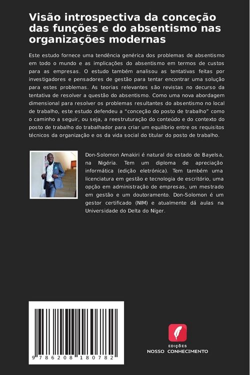 Produktbild: Vis&atilde;o introspectiva da conce&ccedil;&atilde;o das fun&ccedil;&otilde;es e do absentismo nas organiza&ccedil;&otilde;es modernas
