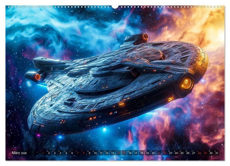 Produktbild: Raumschiffe - Im Universum durch Raum und Zeit (Wandkalender 2026 DIN A2 quer), CALVENDO Monatskalender