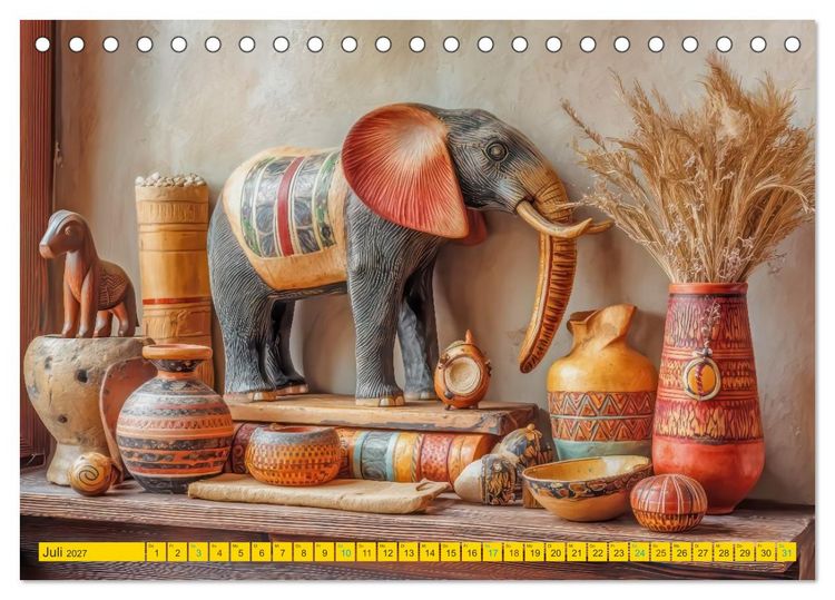 Produktbild: Afrikanische Stillleben - Der afrikanischen Kunst nachempfunden (Tischkalender 2027 DIN A5 quer), CALVENDO Monatskalender
