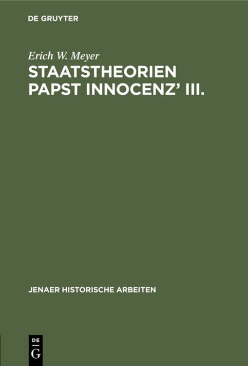 Produktbild: Staatstheorien Papst Innocenz&rsquo; III.