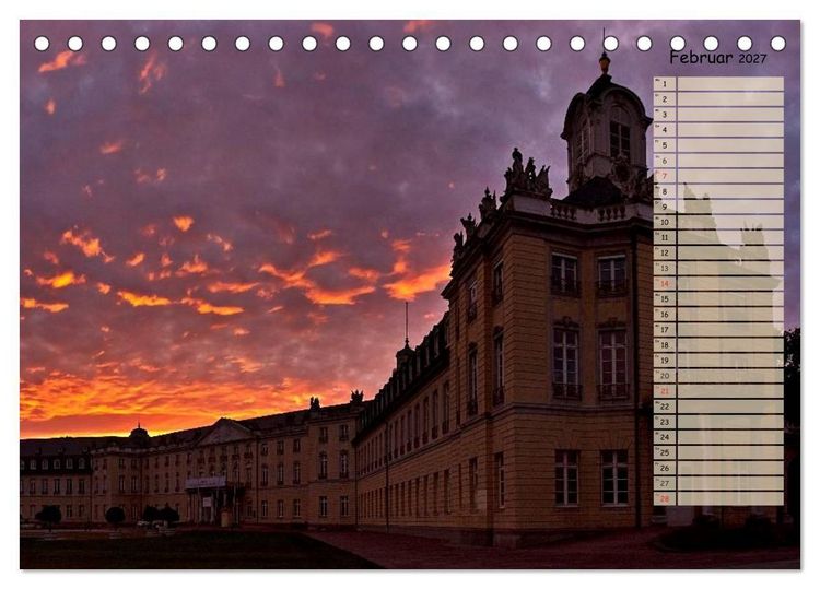 Produktbild: KARLSRUHE F&Uuml;R NACHTSCHW&Auml;RMER (Tischkalender 2027 DIN A5 quer), CALVENDO Monatskalender