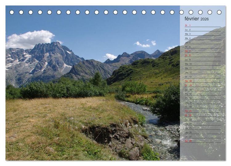 Produktbild: MONTAGNES Sommets des Hautes-Alpes (Calendrier de bureau 2026 DIN A5 vertical), CALVENDO calendrier mensuel