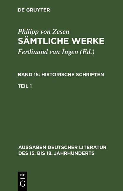 Produktbild: Historische Schriften. Erster Teil