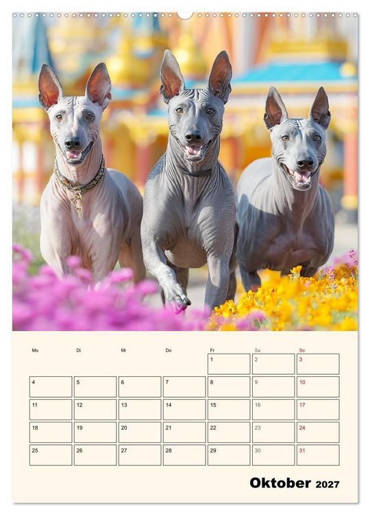 Produktbild: Xolos. Seelenhunde aus Mexiko (Wandkalender 2027 DIN A2 hoch), CALVENDO Monatskalender