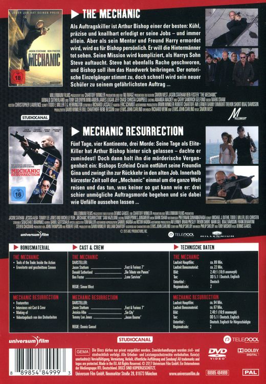 Produktbild: The Mechanic/Mechanic: Resurrection [2 DVDs]