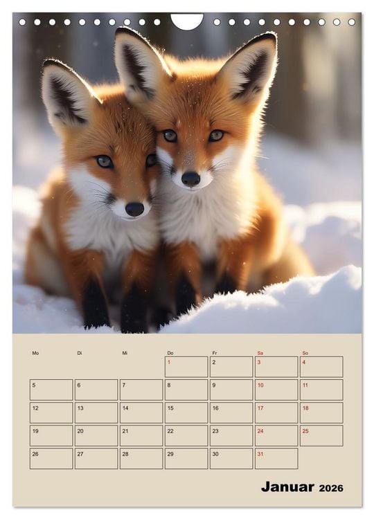 Produktbild: Tierkinder im Zauberwald (Wandkalender 2026 DIN A4 hoch), CALVENDO Monatskalender