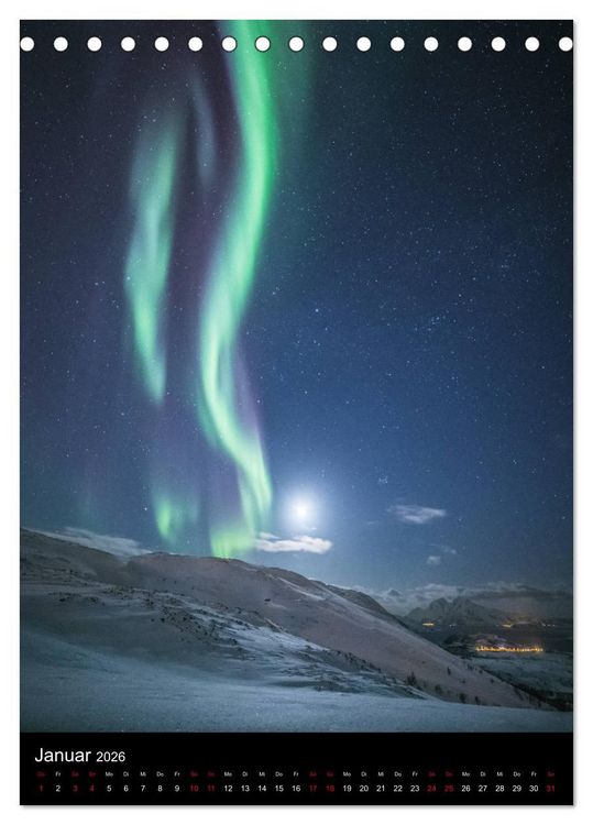 Produktbild: Nordlichtn&auml;chte (Tischkalender 2026 DIN A5 hoch), CALVENDO Monatskalender