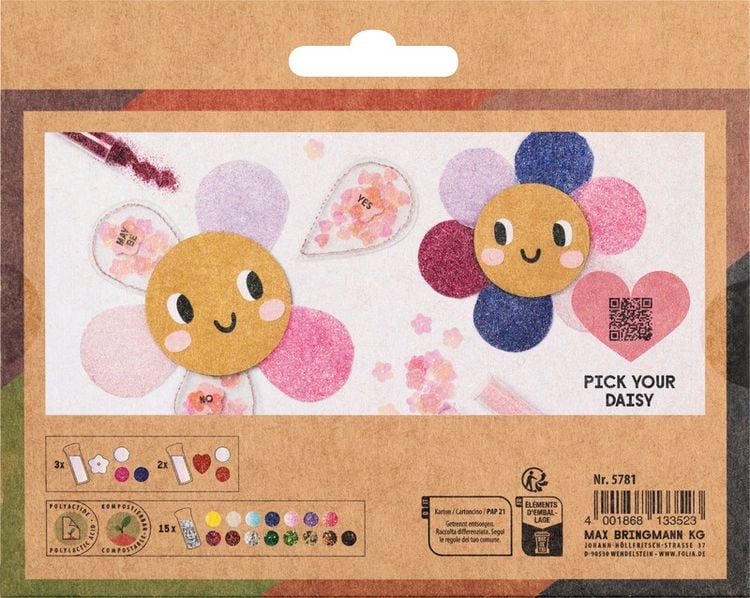 Produktbild: FOLIA&reg; Bio Glitter- und Pailletten-Set, 6 x Bio-Glitter, 4 x Pailletten mit Deko-Kleber 90 g, trocknet schnell und, glasklar, ohne Weichmacher