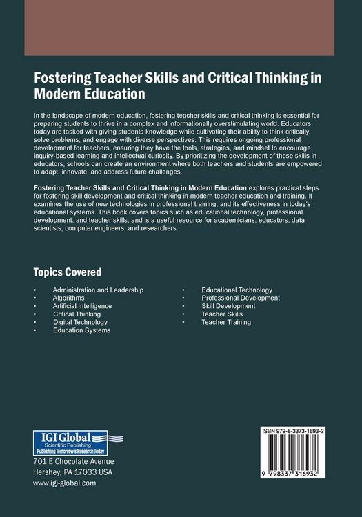 Produktbild: Fostering Teacher Skills and Critical Thinking in Modern Education