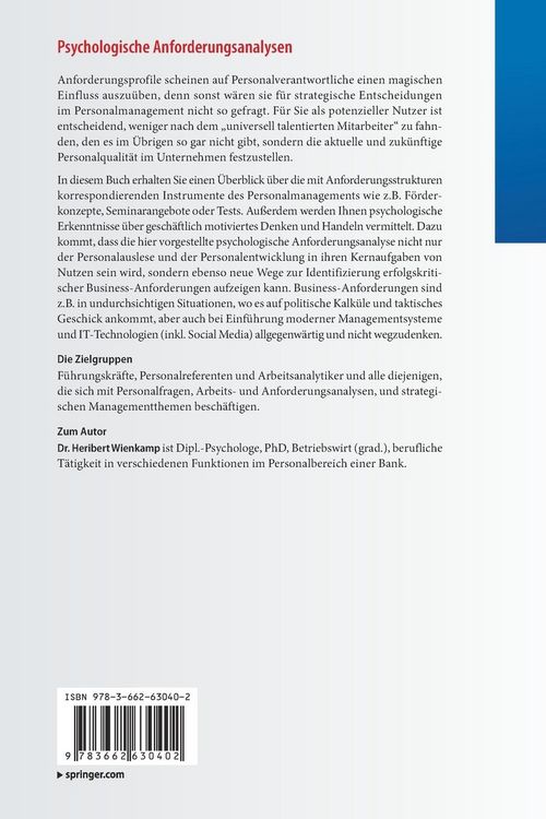 Produktbild: Psychologische Anforderungsanalysen