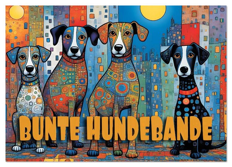 Produktbild: Bunte Hundebande (Wandkalender 2026 DIN A2 quer), CALVENDO Monatskalender