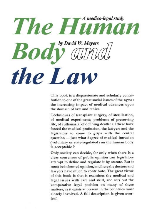 Produktbild: Human Body and the Law