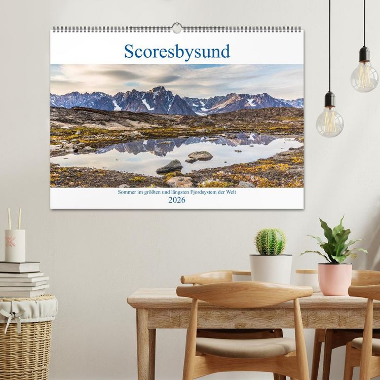 Produktbild: Scoresbysund - Sommer im gr&ouml;&szlig;ten und l&auml;ngsten Fjordsystem der Welt (Wandkalender 2026 DIN A2 quer), CALVENDO Monatskalender