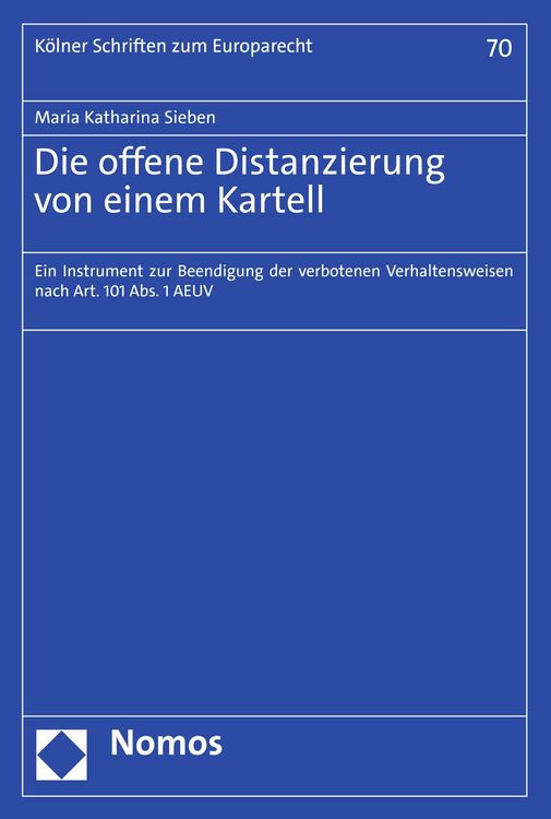 Produktbild: Die offene Distanzierung von einem Kartell
