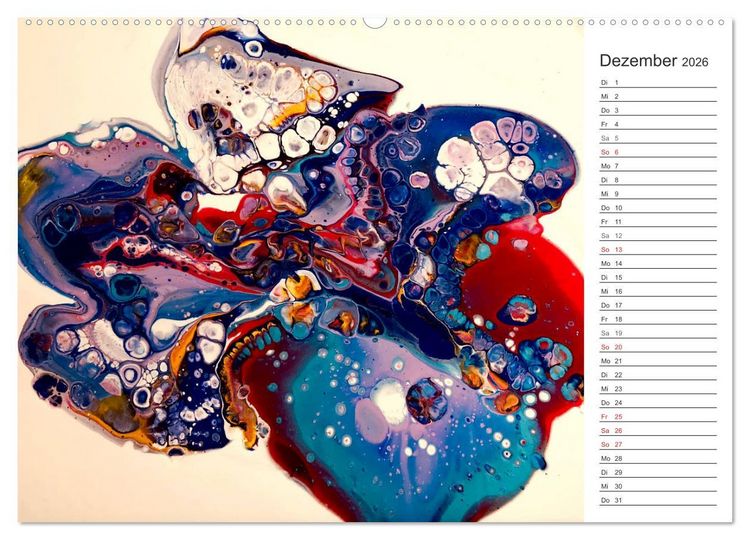 Produktbild: Abstract World - abstrakte Kunst in Acrylflie&szlig;technik (Wandkalender 2026 DIN A2 quer), CALVENDO Monatskalender