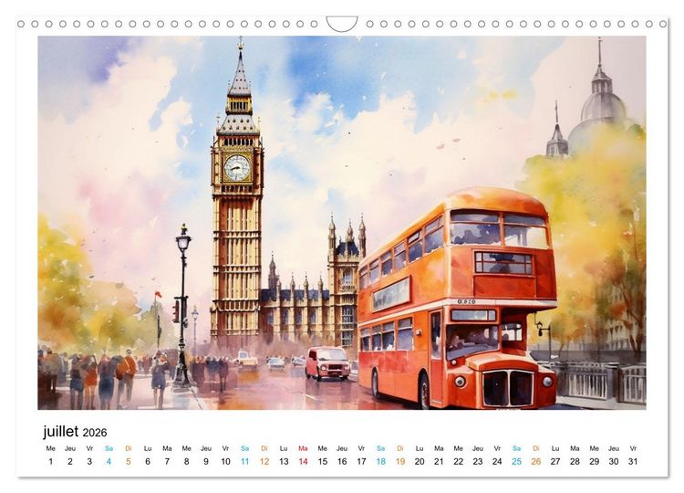 Produktbild: &Eacute;difices c&eacute;l&egrave;bres, autour du monde (Calendrier mural 2026 DIN A3 vertical), CALVENDO calendrier mensuel