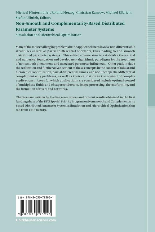 Produktbild: Non-Smooth and Complementarity-Based Distributed Parameter Systems