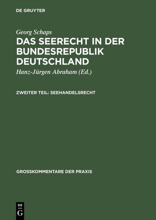 Produktbild: Georg Schaps: Das Seerecht in der Bundesrepublik Deutschland / Georg Schaps: Das Seerecht in der Bundesrepublik Deutschland. Teil 2