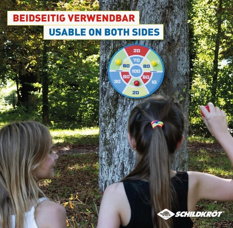 Produktbild: Schildkr&ouml;t Soft Dart Set, Klett Dartscheibe beidseitig bedruckt &Oslash;38cm, 6 Klettb&auml;lle, Indoor Outdoor Dartspiel