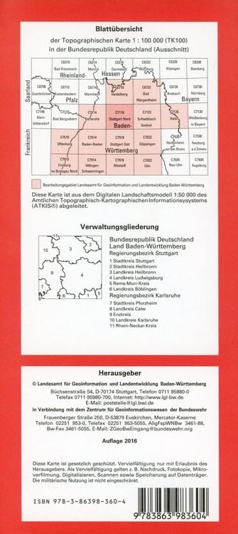 Produktbild: Stuttgart / Nord  1:100 000