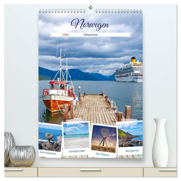Produktbild: Norwegen - Reiseplaner (hochwertiger Premium Wandkalender 2026 DIN A2 hoch), Kunstdruck in Hochglanz