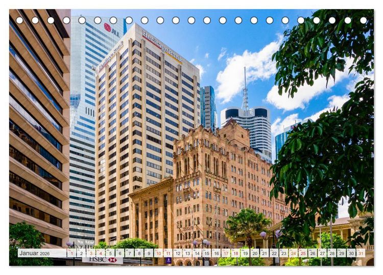 Produktbild: Brisbane Stadtansichten (Tischkalender 2026 DIN A5 quer), CALVENDO Monatskalender