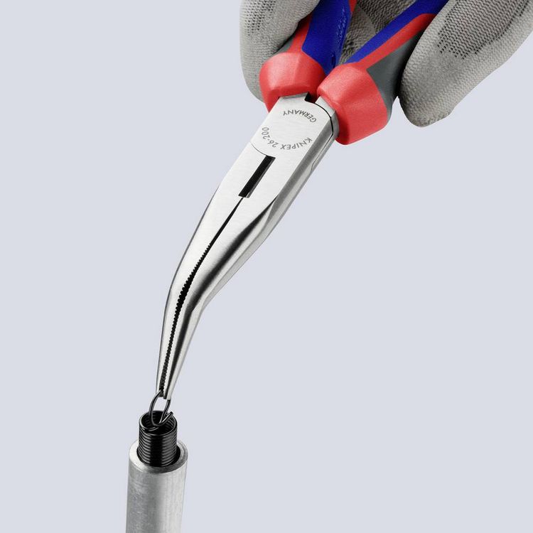 Produktbild: Knipex 26 22 200 Werkstatt Flachrundzange 40&deg; gebogen Vanadium Elektrostahl 200mm