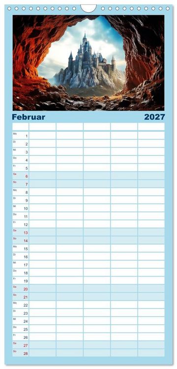 Produktbild: Familienplaner 2027 - Romantische Ritterburgen mit 5 Spalten (Wandkalender, 21 x 45 cm) CALVENDO