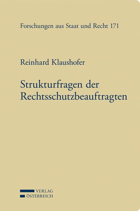 Produktbild: Strukturfragen der Rechtsschutzbeauftragten