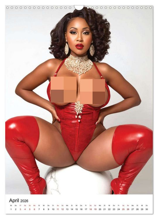 Produktbild: Busty Black - Vollbusige, exotische Frauen (Wandkalender 2026 DIN A3 hoch), CALVENDO Monatskalender