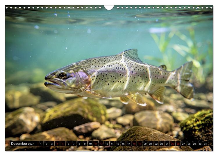 Produktbild: Forellen im Fluss (Wandkalender 2027 DIN A3 quer), CALVENDO Monatskalender