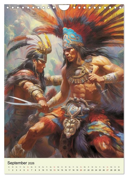 Produktbild: Fantasy-Azteken. Mesoamerikanische Krieger einer Hochkultur (Wandkalender 2026 DIN A4 hoch), CALVENDO Monatskalender