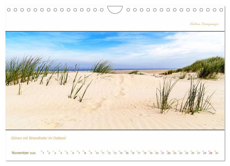 Produktbild: Borkum Inselpanorama (Wandkalender 2026 DIN A4 quer), CALVENDO Monatskalender