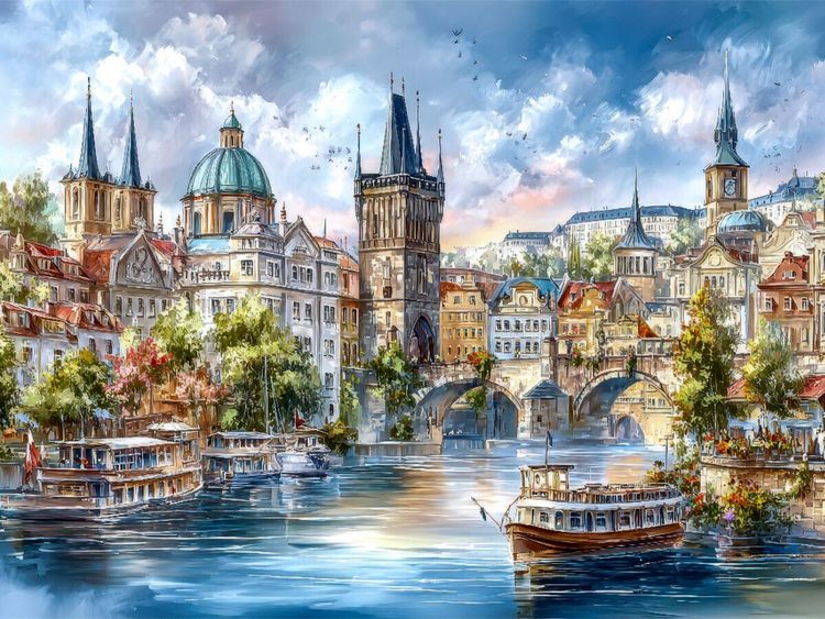 Produktbild: CALVENDO Puzzle Prag - Karlsbr&uuml;cke | 1000 Teile Lege-Gr&ouml;&szlig;e 64x48cm Foto-Puzzle f&uuml;r gl&uuml;ckliche Stunden
