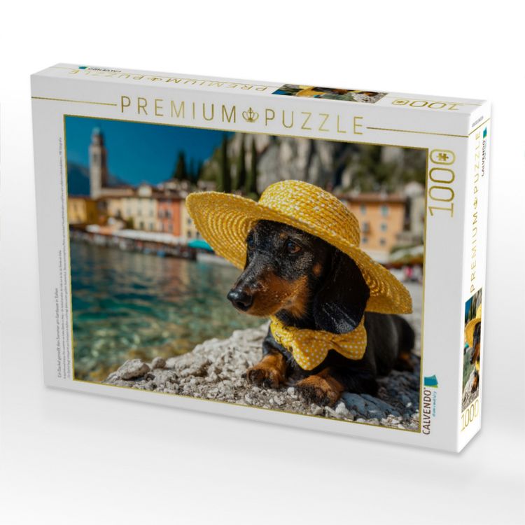 Produktbild: CALVENDO Puzzle Ein Dackel genie&szlig;t den Sommer am Gardasee in Italien | 1000 Teile Lege-Gr&ouml;&szlig;e 64x48cm Foto-Puzzle f&uuml;r gl&uuml;ckliche Stunden