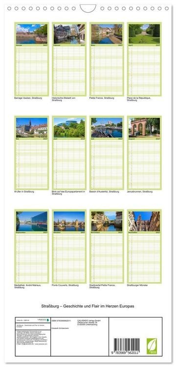 Produktbild: Familienplaner 2027 - Stra&szlig;burg &ndash; Geschichte und Flair im Herzen Europas mit 5 Spalten (Wandkalender, 21 x 45 cm) CALVENDO