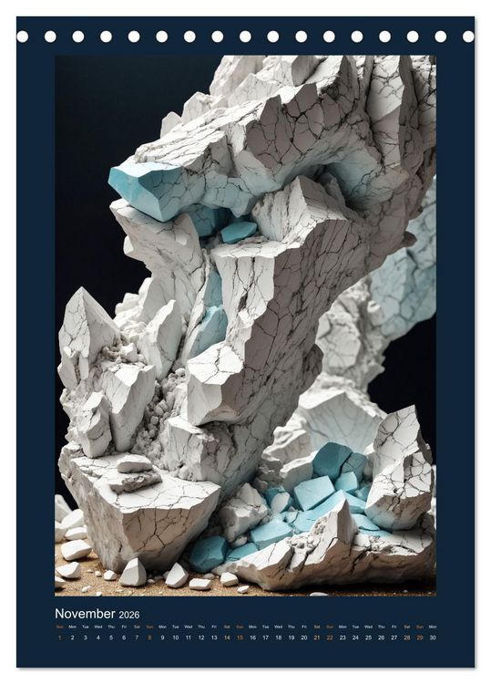 Produktbild: Fantastic Minerals - Mysterious Treasures (Desk Calendar 2026 DIN A5 portrait), CALVENDO 12 Month DeskCalendar