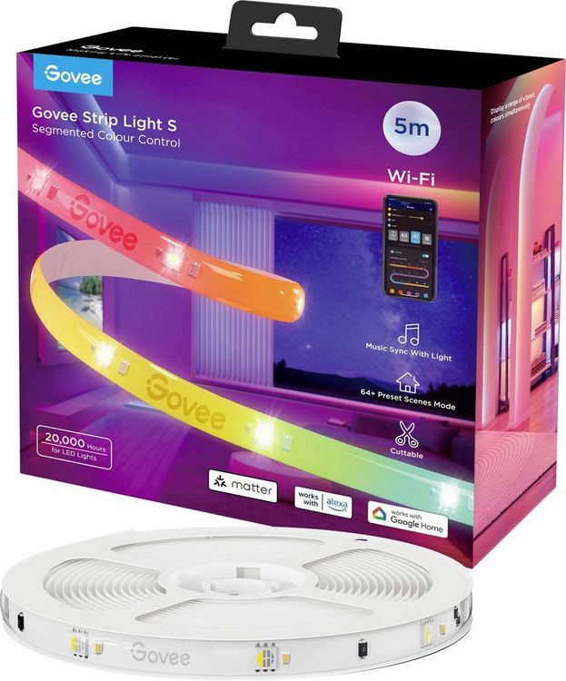 Produktbild: Govee LED Strip Lights Matter ready 5 Meter H612ACD1 LED-Streifen-Basisset 230 V, 24 V RGB 1 St.