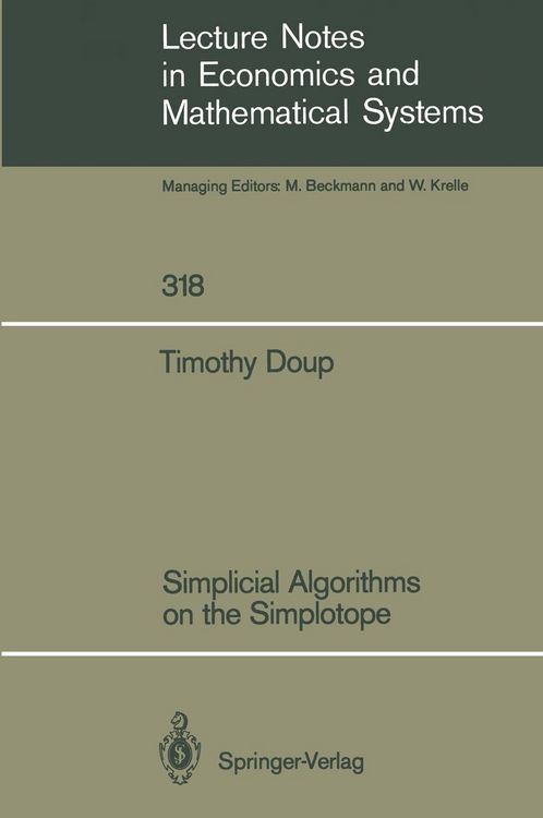 Produktbild: Simplicial Algorithms on the Simplotope