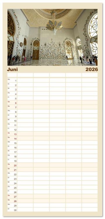 Produktbild: Familienplaner 2026 - Abu Dhabi, eine Stadt der Zukunft. mit 5 Spalten (Wandkalender, 21 x 45 cm) CALVENDO