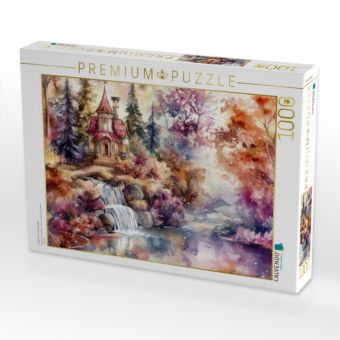 Produktbild: CALVENDO Puzzle Schloss am Wasserfall | 1000 Teile Lege-Gr&ouml;&szlig;e 64x48cm Foto-Puzzle f&uuml;r gl&uuml;ckliche Stunden