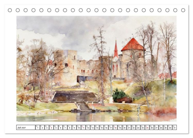 Produktbild: Reise durch Lettland (Tischkalender 2027 DIN A5 quer), CALVENDO Monatskalender