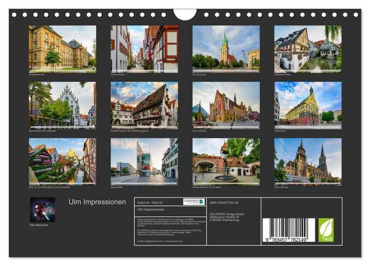 Produktbild: Ulm Impressionen (Wandkalender 2026 DIN A4 quer), CALVENDO Monatskalender