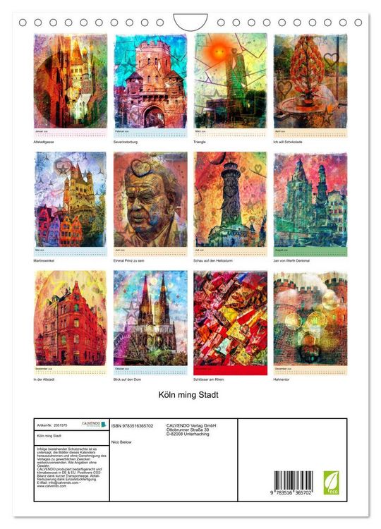 Produktbild: K&ouml;ln ming Stadt (Wandkalender 2026 DIN A4 hoch), CALVENDO Monatskalender