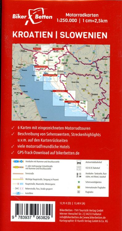 Produktbild: Motorradkarten Set Kroatien Slowenien