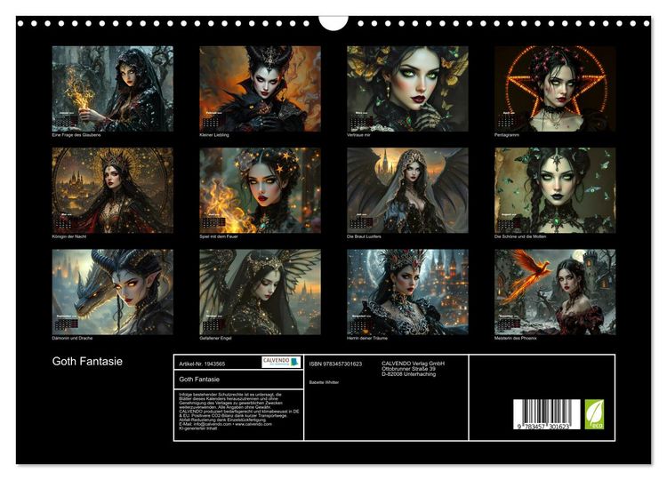 Produktbild: Goth Fantasie (Wandkalender 2026 DIN A3 quer), CALVENDO Monatskalender